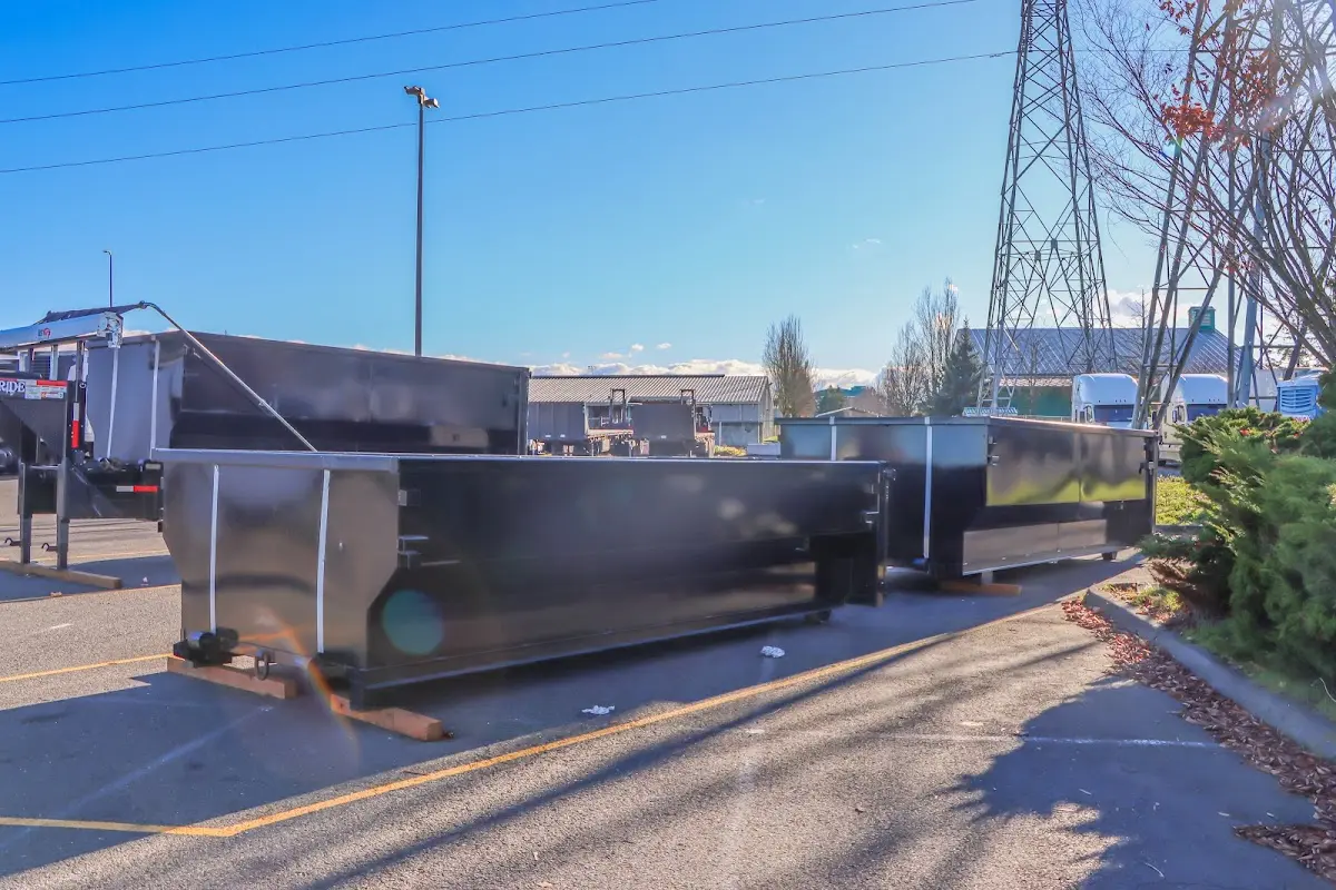 Roll-off dumpster ready for waste disposal at job site for 15 Yard Dumpster Rental in Willowbrook